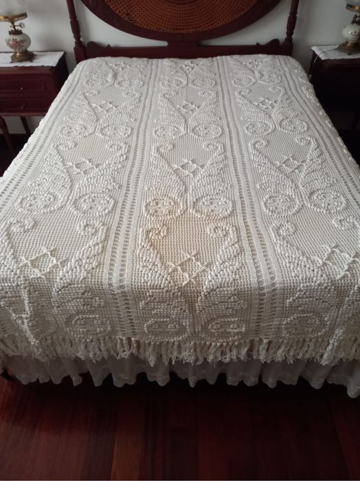 Colcha de crochê para cama de casal