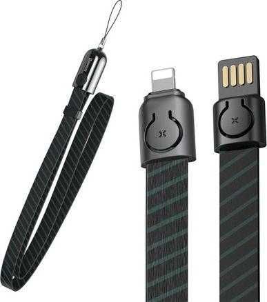 Kabel USB Baseus 2w1 smycz + kabel Lightning 85cm 2.4A czarny