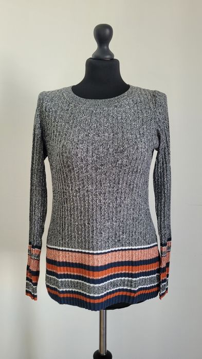 Sweter damski prążkowany z długim rękawem H&M