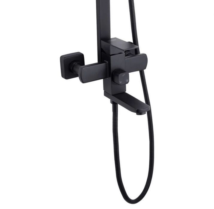 Набір 2 в 1 Душева система Тропічний душ + Кран Black Комплект