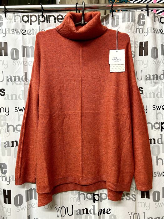 Свитер оверсайз, с горлом, свободный крой. 42-50 р.