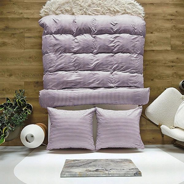 Pościel 140x200 MIKROFIBRA poszewka 70x80 KOMPLET Eusebia Home W PASY