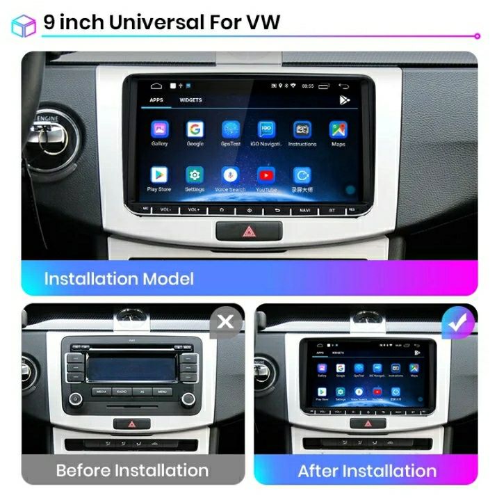 Auto Rádio Android de 9" Polegadas GPS Bluetooth VW Seat Seat Skoda