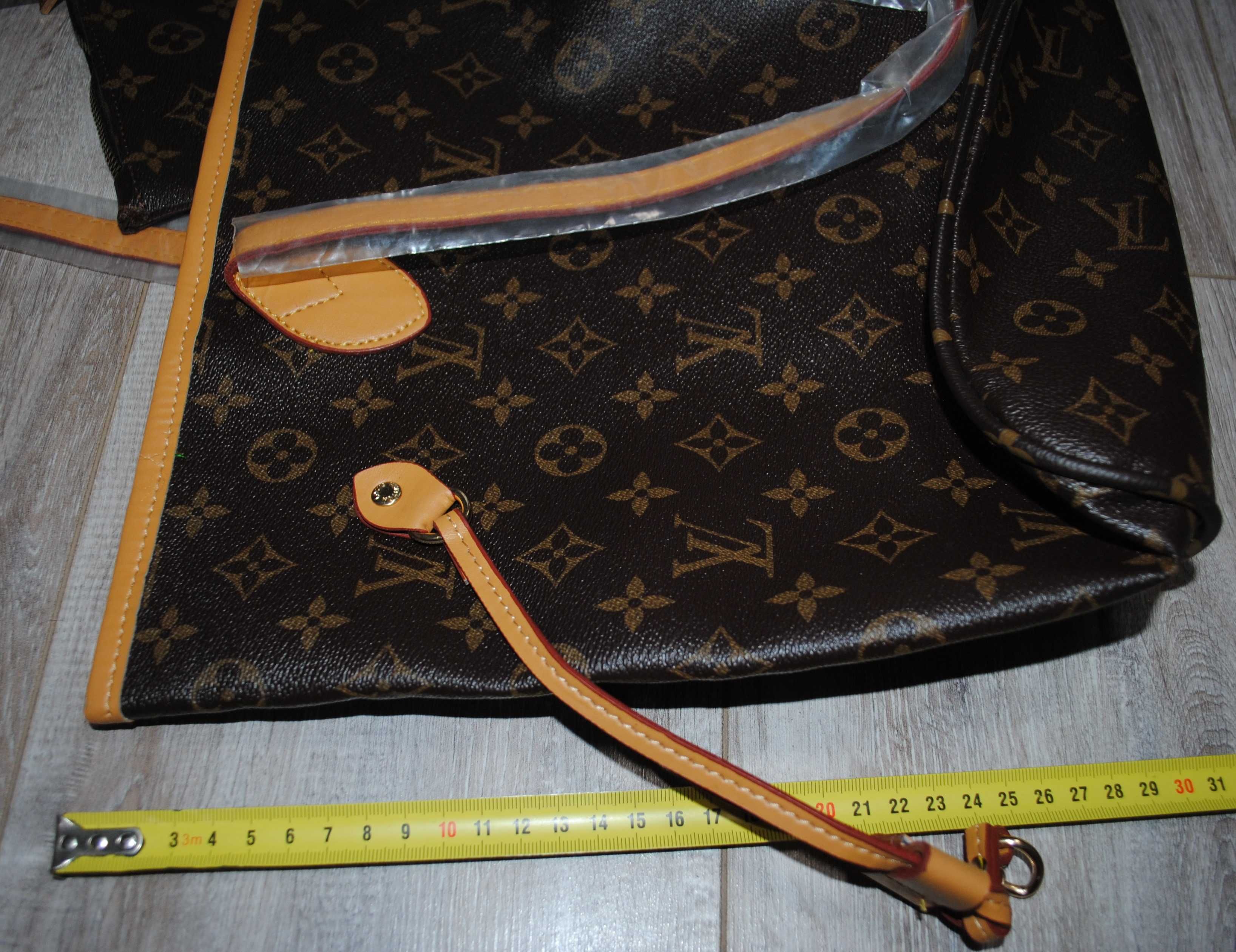 Жіноча сумка шопер коричнева сумочка Louis Vuitton +гаманець .