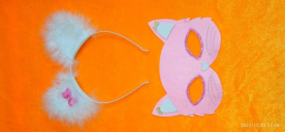 Вушка киці, маска киці, костюм киці, маска кошки, маска кошечки