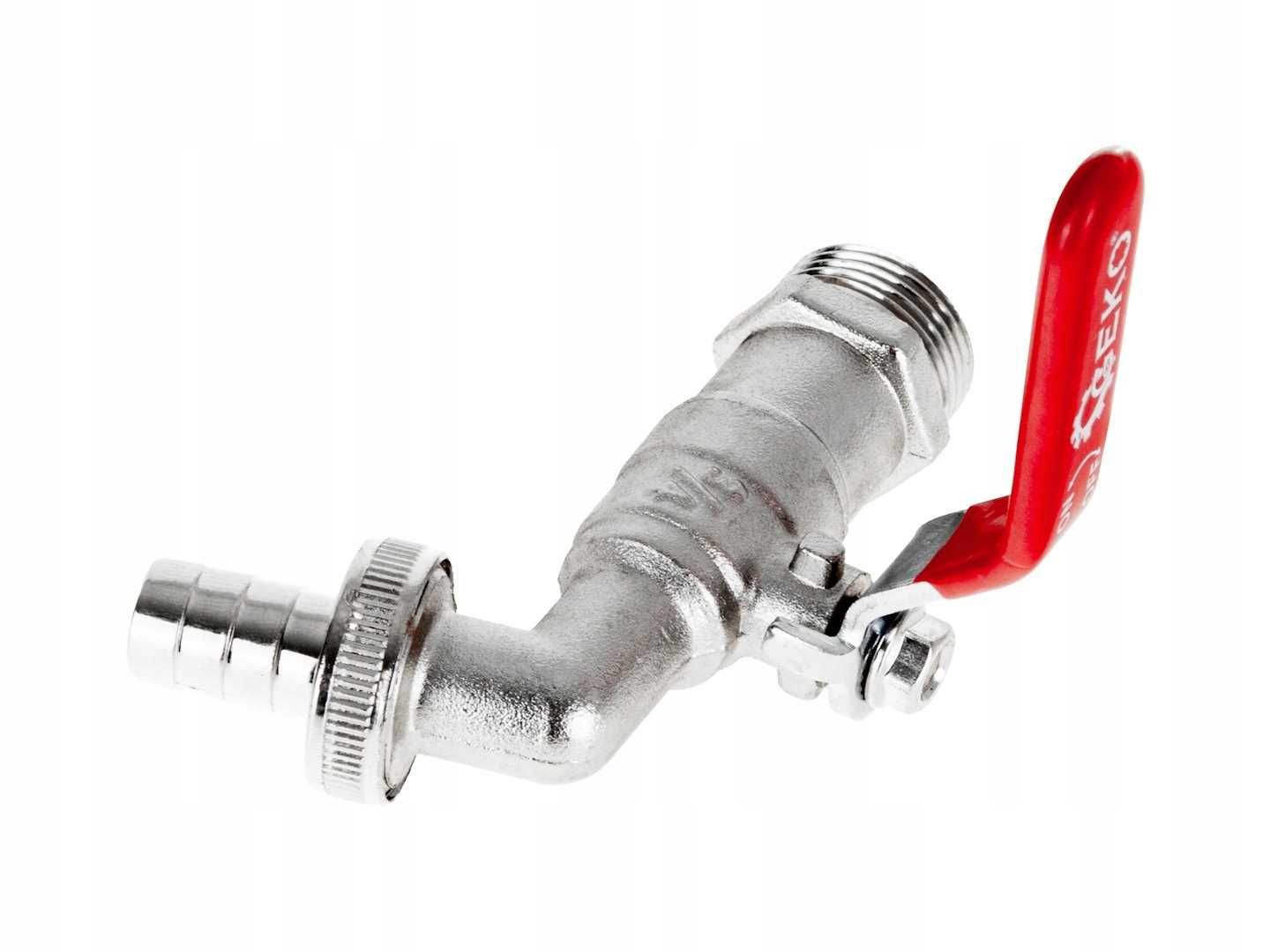 Kran zawór kulowy 3/4" z gwintem GZ 1 i wtykiem na wąż 3/4" Geko
