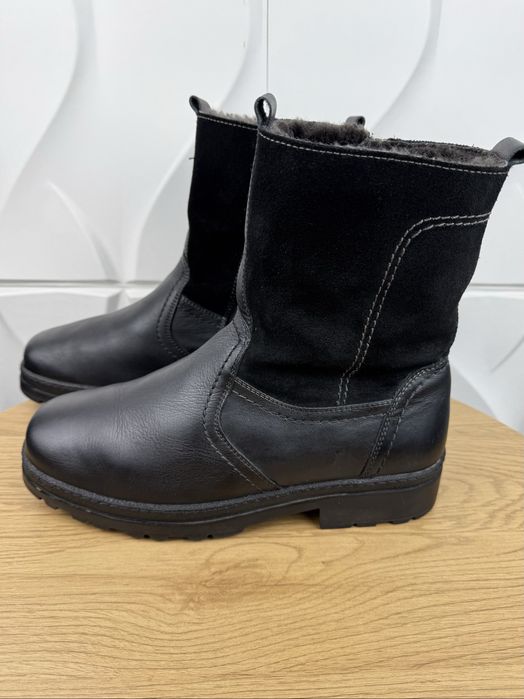 Чоловічі зимові чоботи черевики з натуральної шкіри/замши/хутро