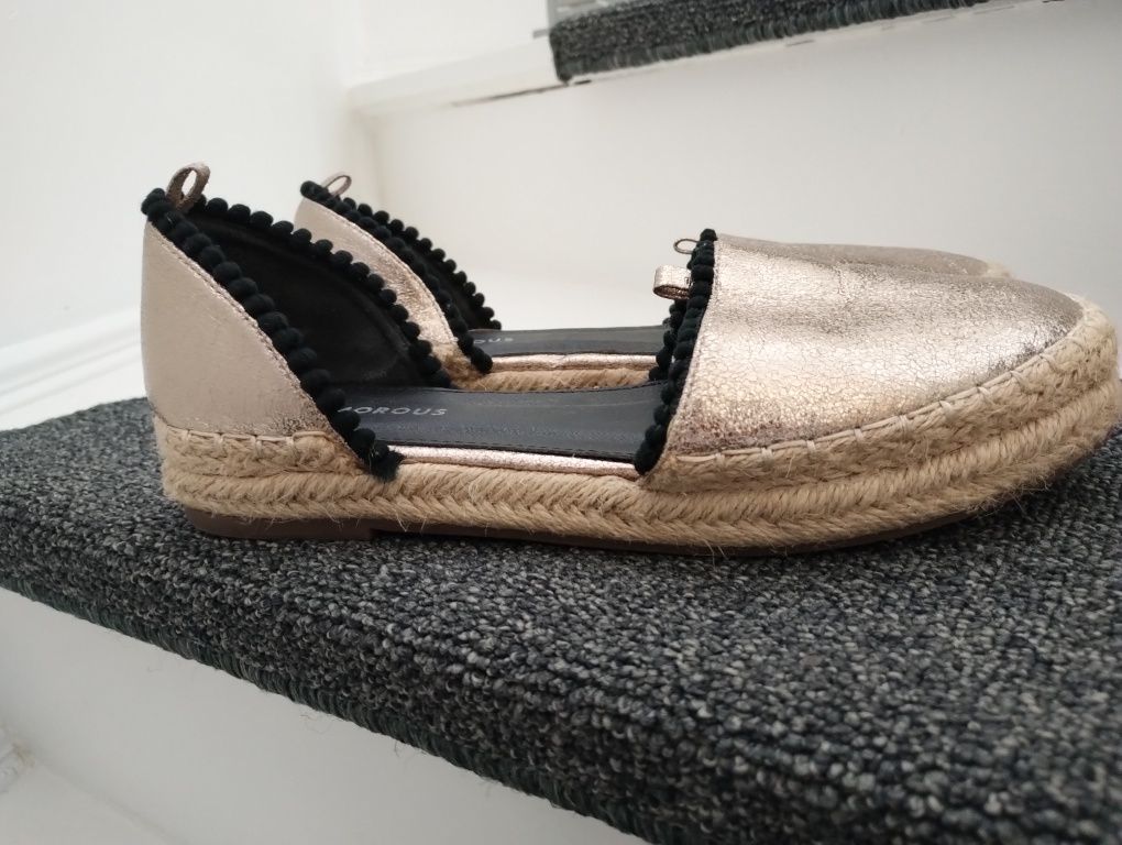 Espadryle złote rozm 38