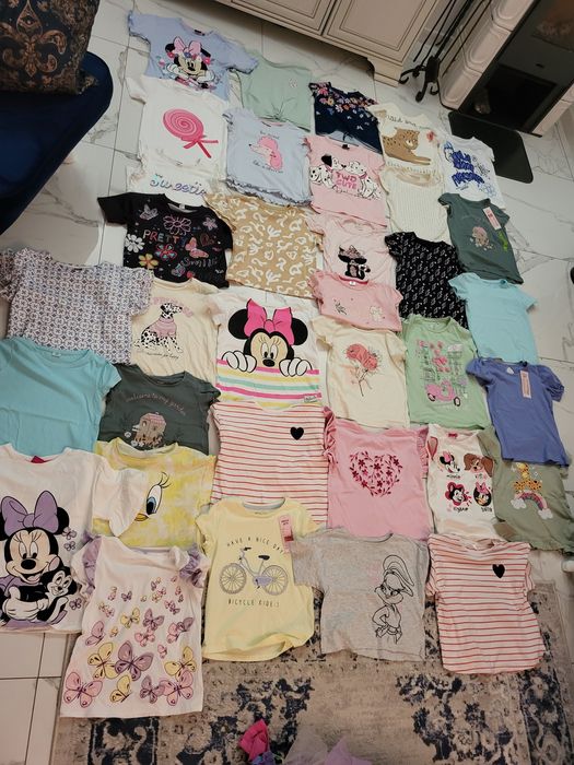 Zestaw/Koszulki krótki rękaw dla dziewczynki roz 129/134