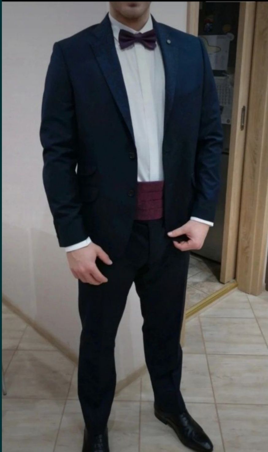 Garnitur męski, marynarka + spodnie, granatowy, Lavard