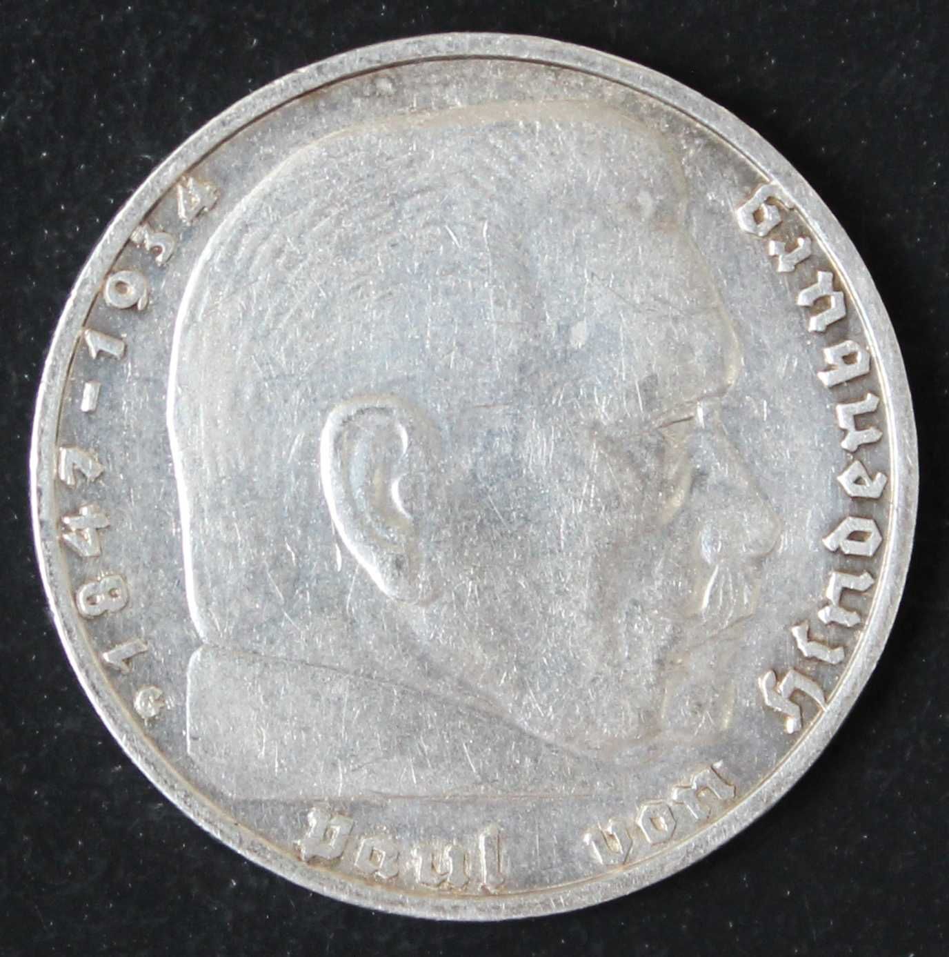 монета 2 марки 1933,1934,1936,1937,1938,1939,серебро