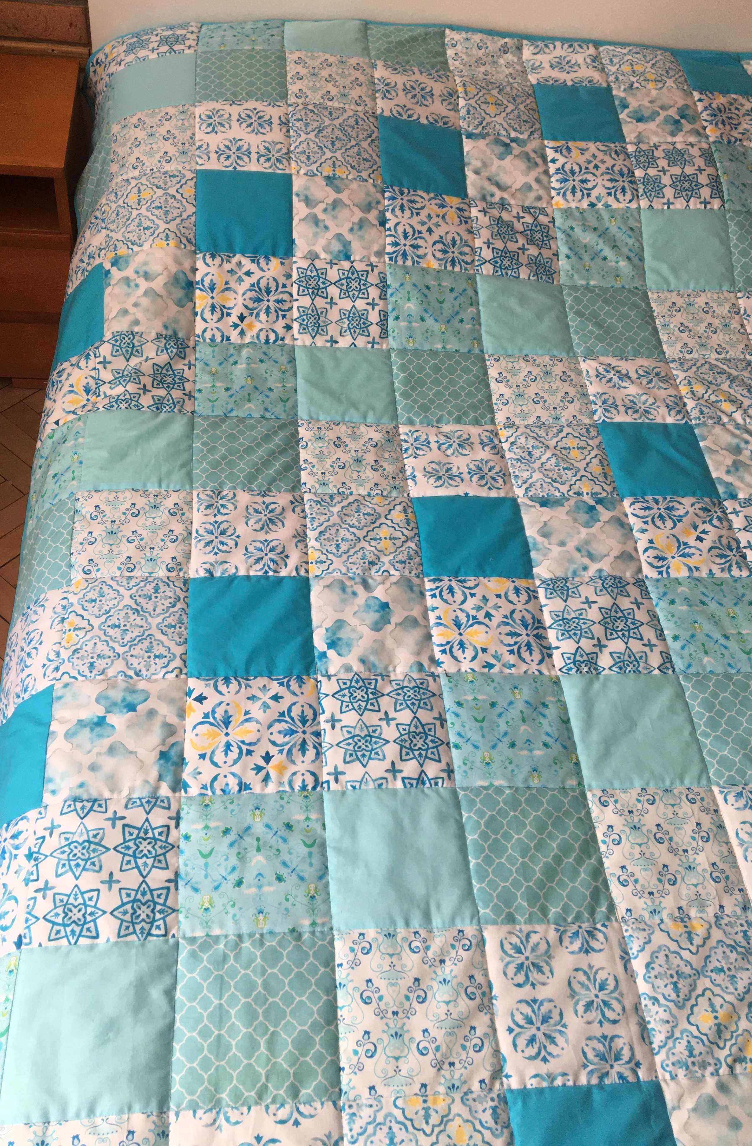 Narzuta patchwork 150/205 Turkusowa arabeska