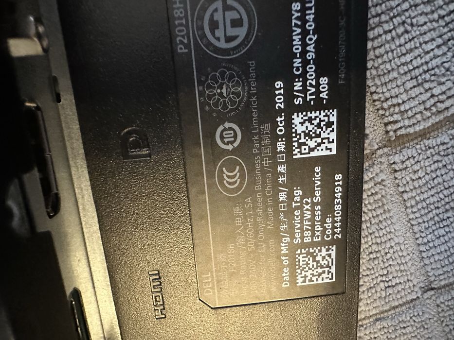 Monitor komputerowy DELL MODEL P2018H