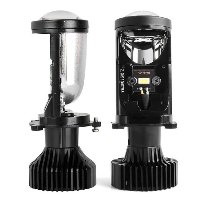 LED лампы с линзами автомобильные Y6 H4 90W 5000K мини линзы