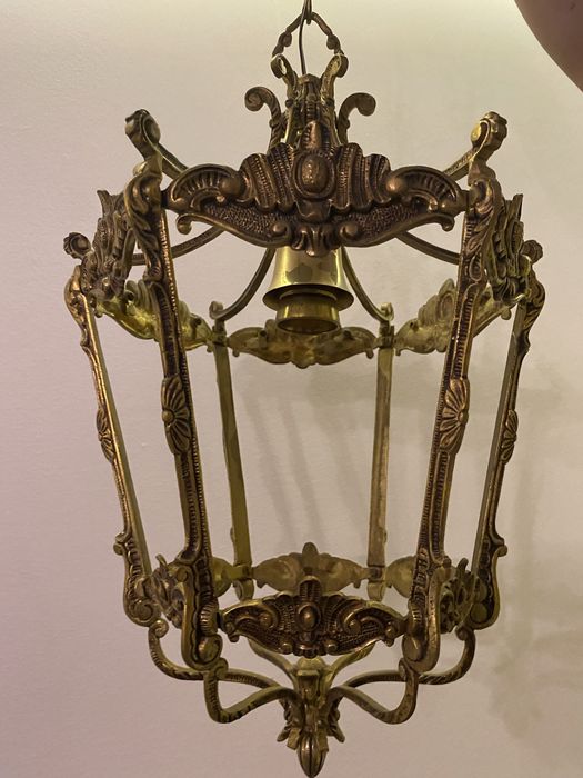 Żyrandol/lampa mosiezna