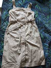Sukienka jeans cieńka  beżowa bdb oryginalna naddaje się xl 42 44