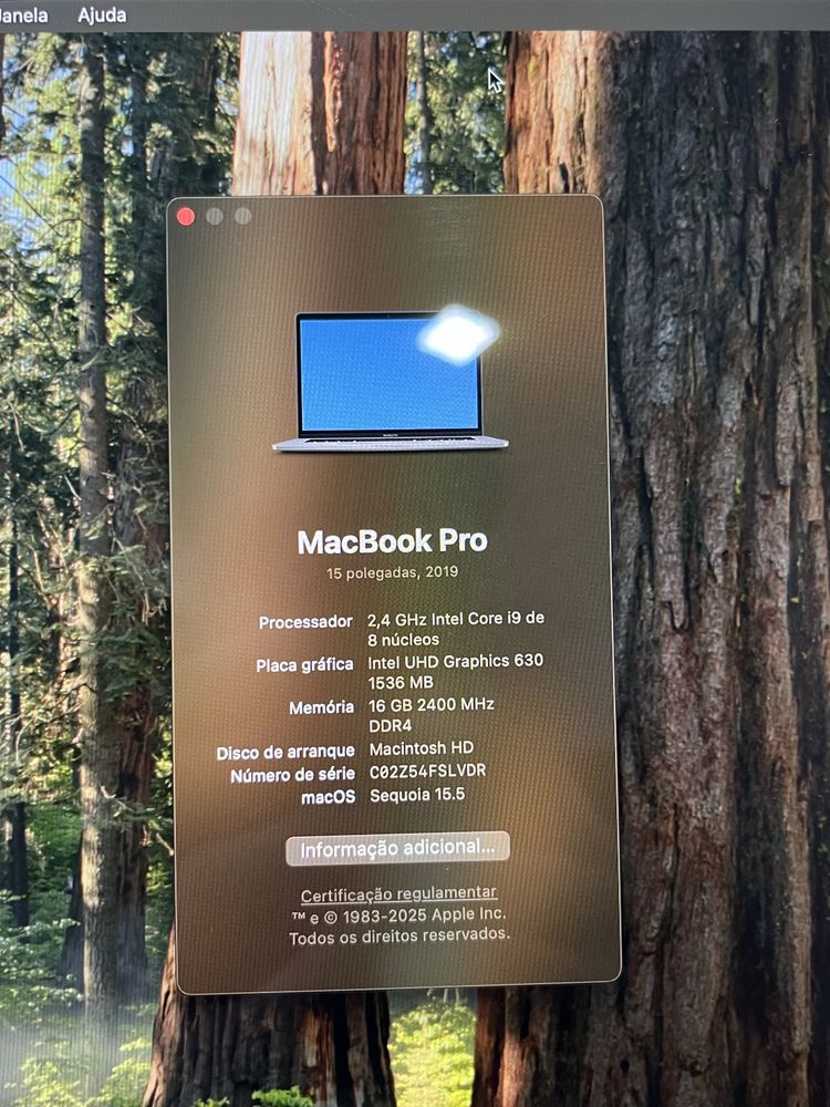 Apple MacBook Pro 15” (2019) – i9 | 16GB RAM | 1TB SSD | Teclado PT