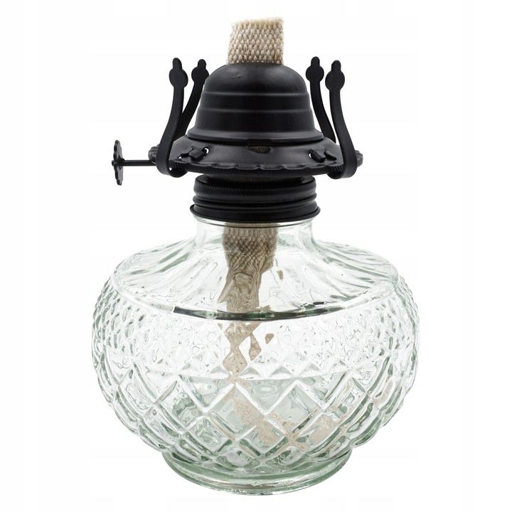 stylowa szklana lampa naftowa z knotem 550ml /34cm