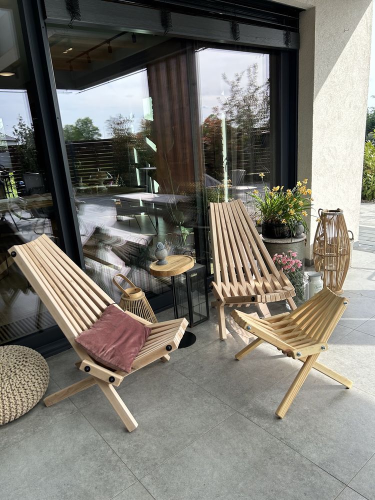 Hit leżak drewniany krzeslo ogrodowe solidne meble do ogrodu stylowe