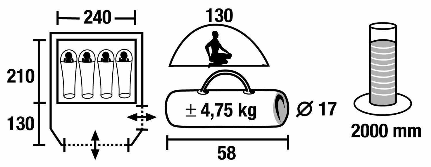 Палатка KIRA 4 от Camp Best (Германия), 4х-местная