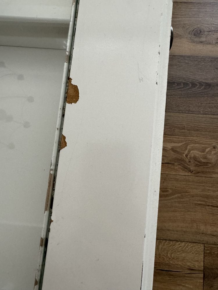 Ikea biały stół z szufladą szyba