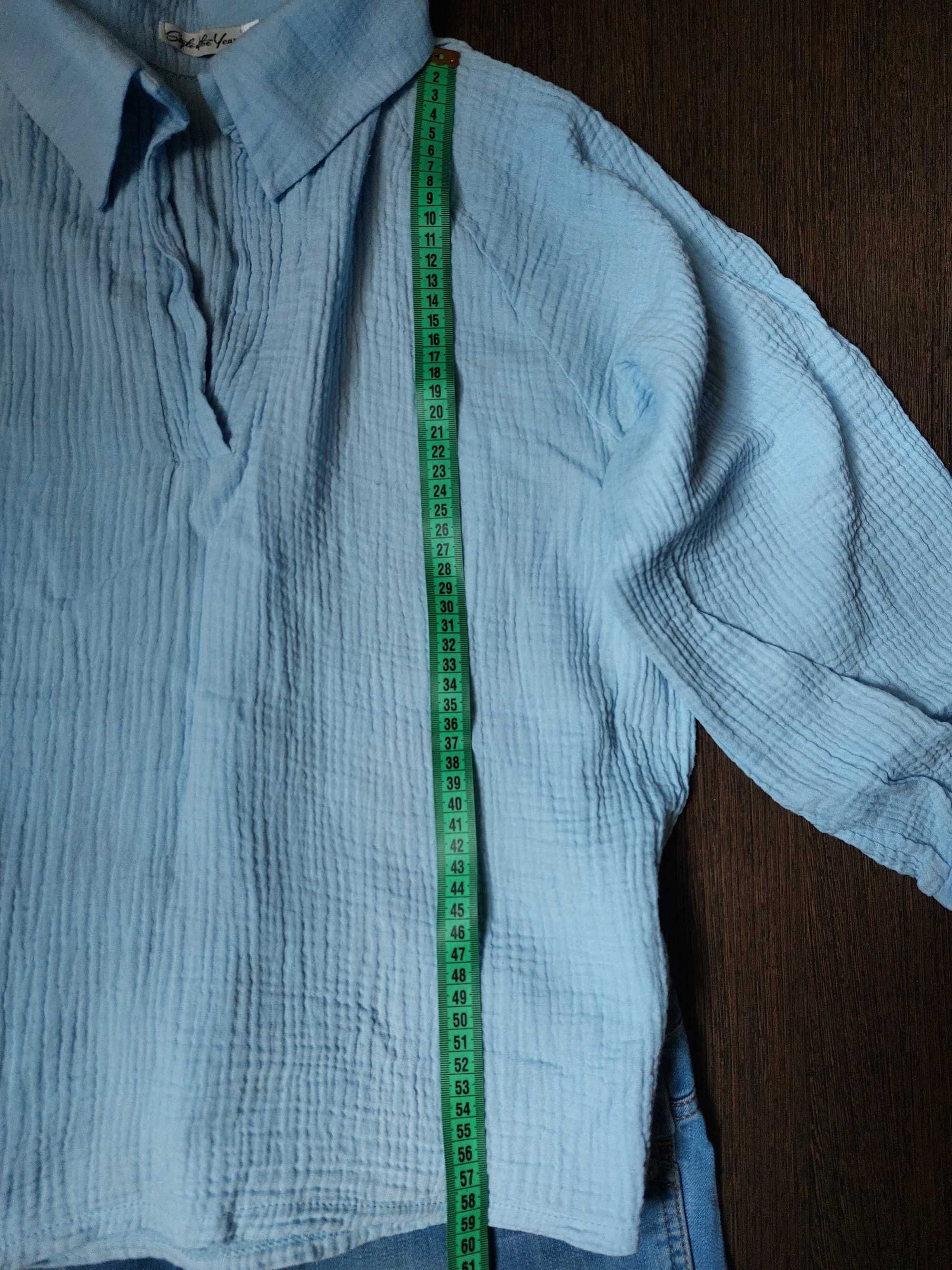Легкая женская жатая блузка, блузка жіноча муслін. 46-48р