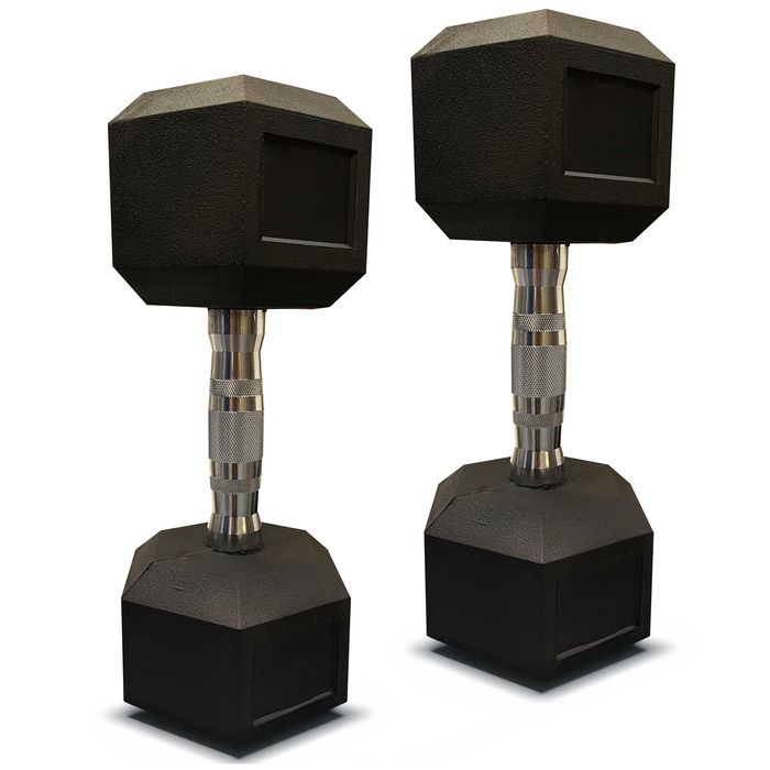 Hantla hex hantel żeliwny do ćwiczeń żeliwny gumowany 2x12,5kg