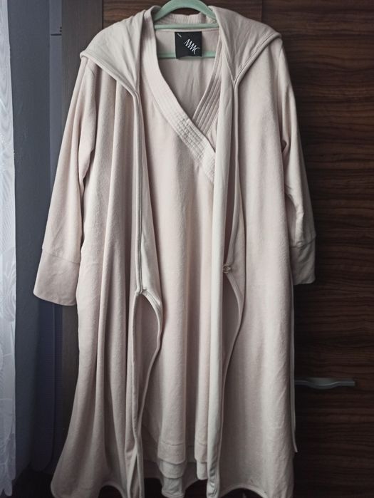 Rezerwacja! Nowy nocny komplet koszula+szlafrok+duża torba