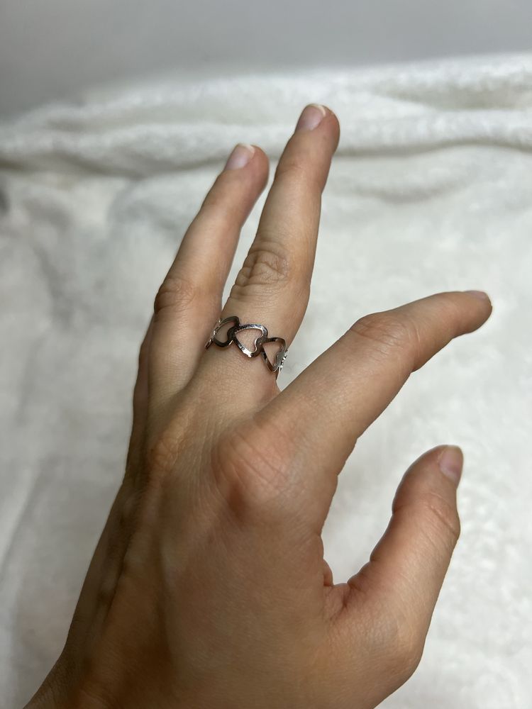 Pierścionek classy serca serduszka heart aesthetic metal coquette