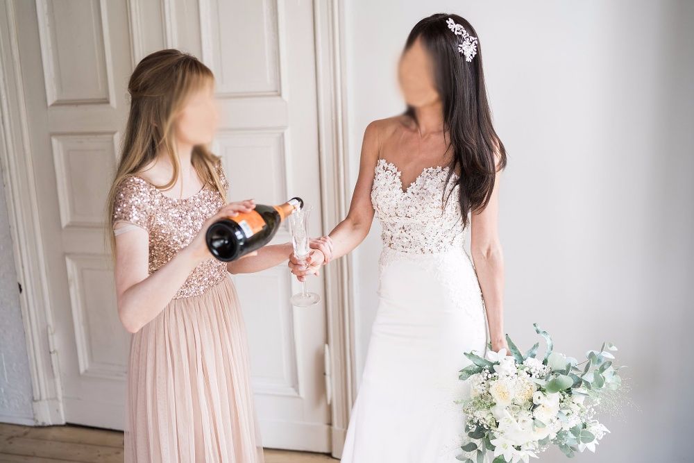 Przepiękna suknia ślubna szyta na zamówienie rozmiar XS 34 sukienka