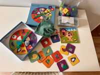 Zestaw zabawek sensorycznych i dla motoryki + puzzle i alfabet magnety