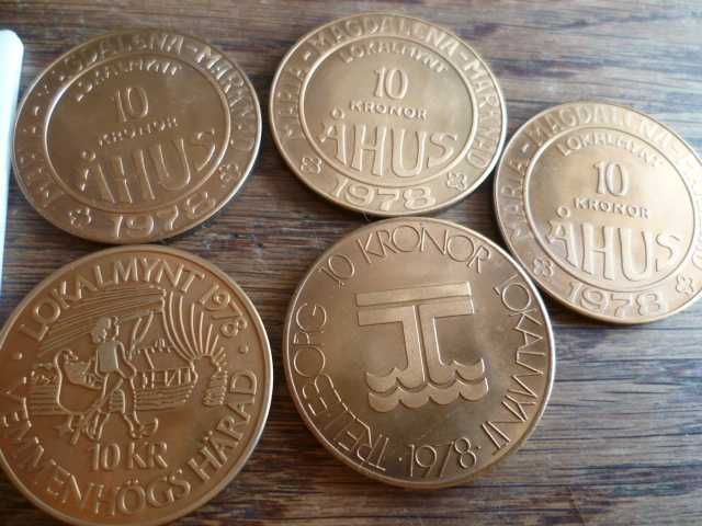 Zestaw monet 10 koron Szwedzkich lokalnych