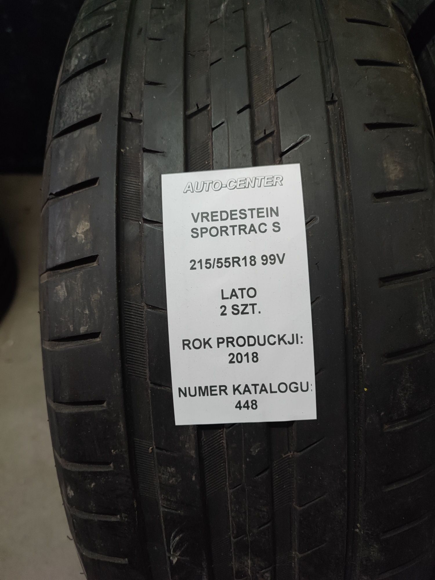 Opony letnie 215/55R18 99V Vredestein SportRac S 2018r 2szt.