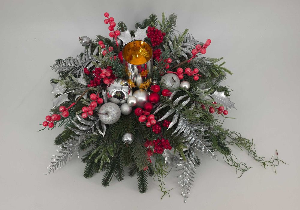 Wiązanka świąteczna na grób, kompozycja na cmentarz, Boże Narodzenie