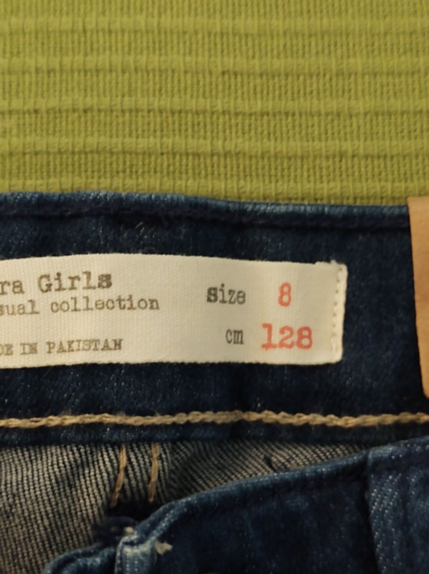 Nowe spodnie  jeansy Zara dla dziewczynki 128 cm slim