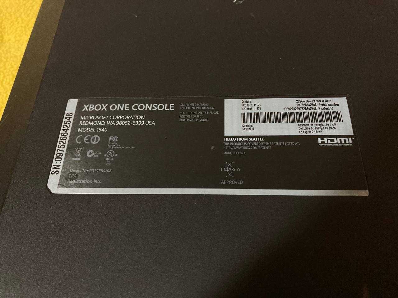 XBOX One 1540 забанена в мережі 500Gb HDD Без БЖ