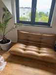Sofa do Biura / Gabinetu / Dekoracyjna 2-osobowa rozkładana ze skóry