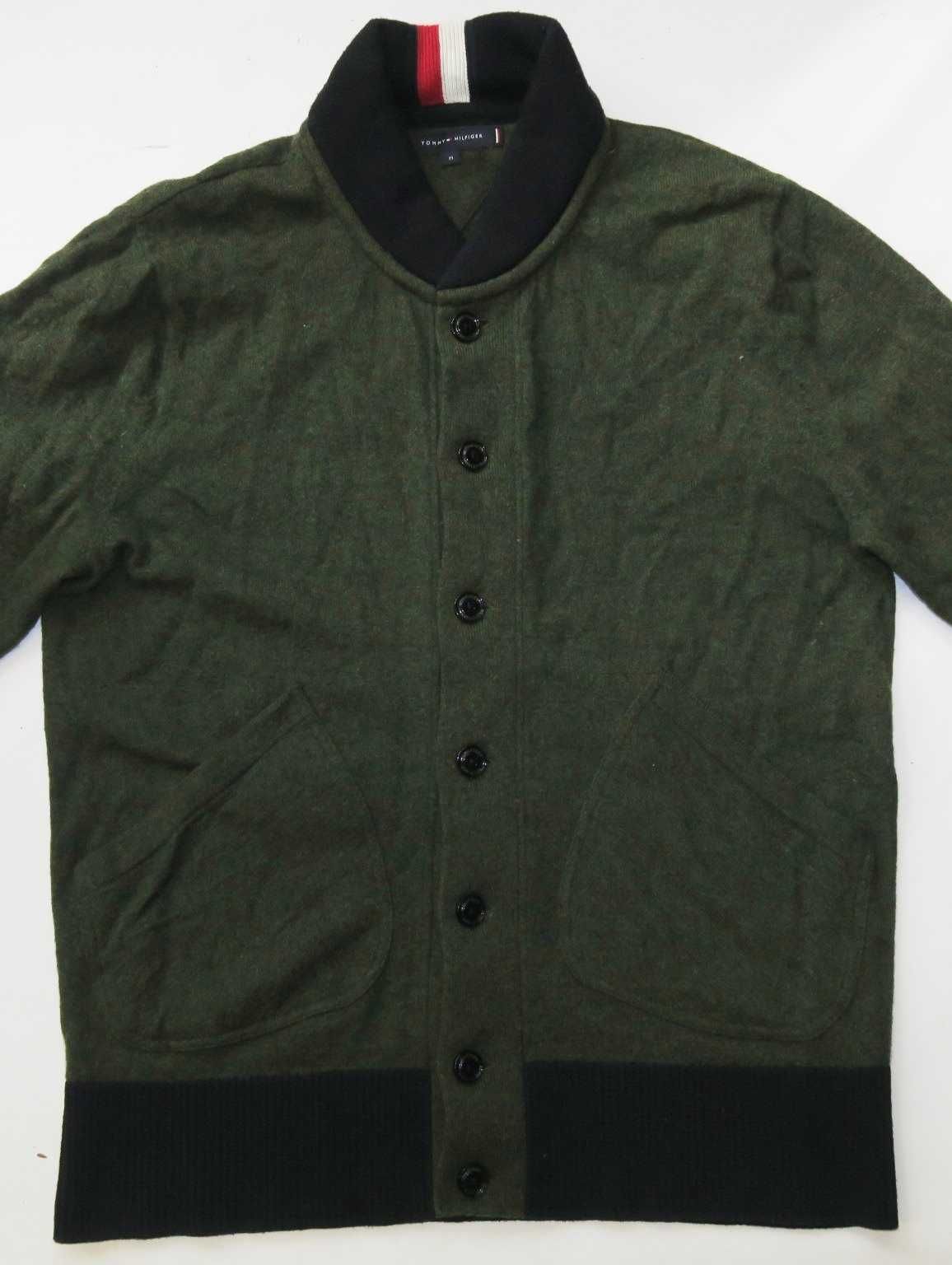 Tommy Hilfiger sweter rozpinany z dzianiny big logo casual M