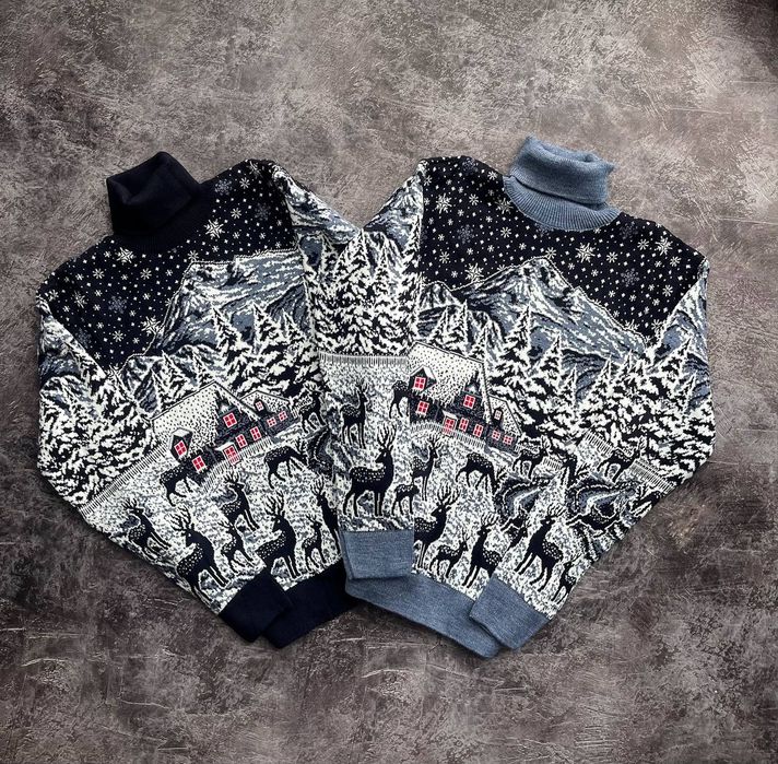 Чоловічий Новорічний светр|Світер з Оленями |Новогодний свитер