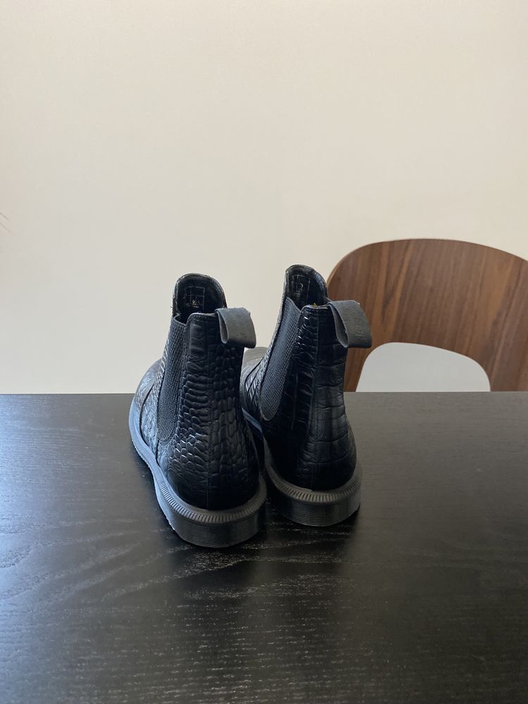 Dr.Martens czarne sztyblety croco krokodyl