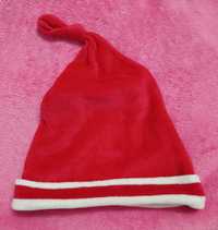 Czerwona czapka krasnala, Mikołaja z weluru 6-9 miesięcy (68-74 cm).