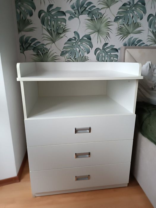 Пеленальный комод белый на 3 ящика
