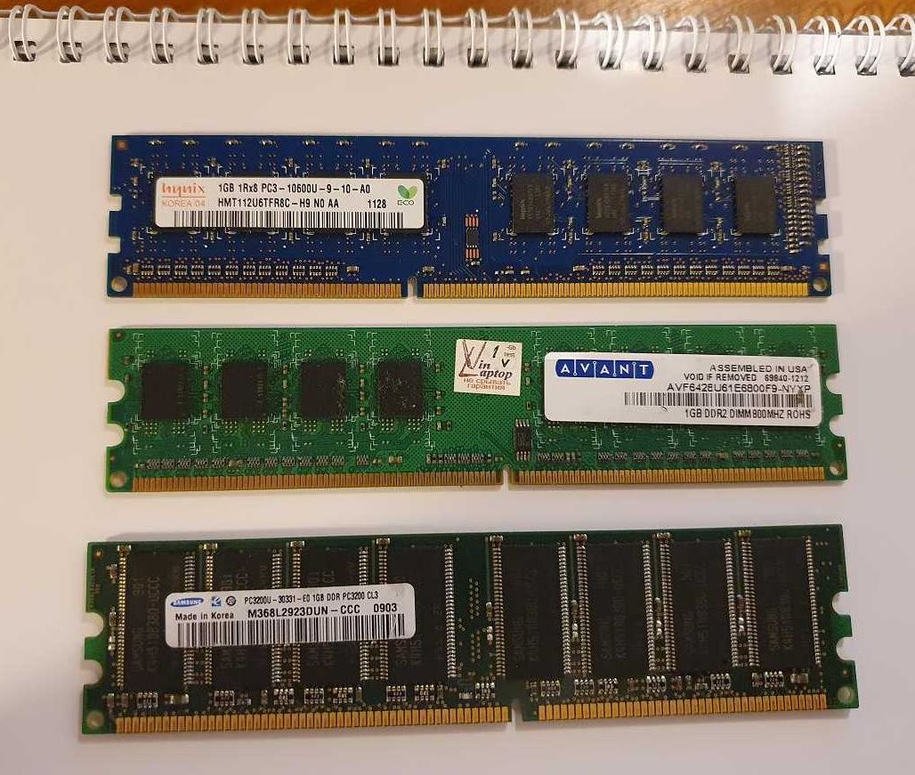 Оперативная память DDR1 DDR2 DDR3