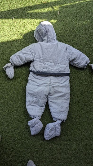 Kombinezon zimowy niemowlęcy rozm 80 ciepły, rękawiczki buciki