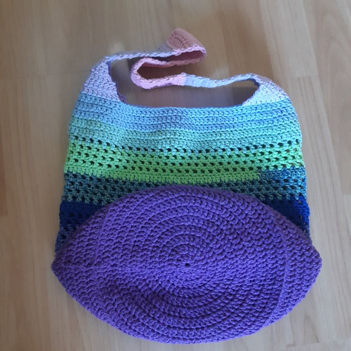 Torebka - worek ze sznurka bawełnianego