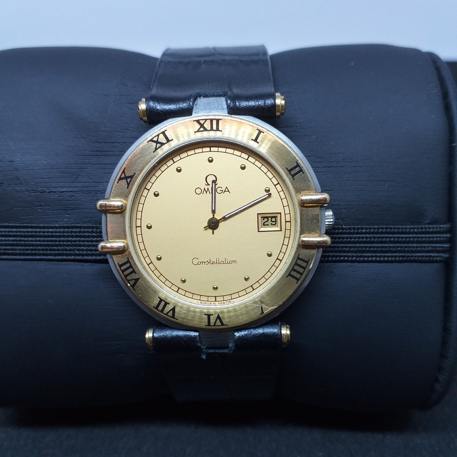 Piękna omega constellation gold steel pilne