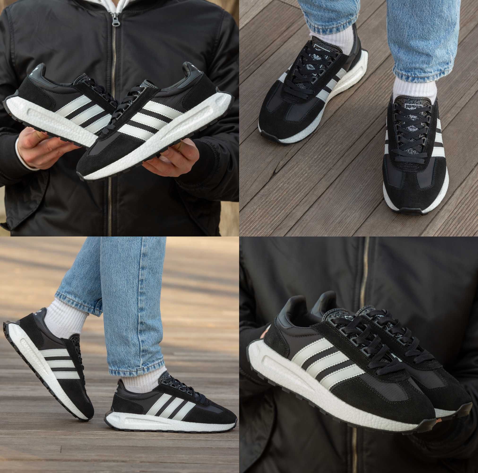 Мужские кроссовки Adidas Retropy E5 Black White 40-45 Новинка Весны!