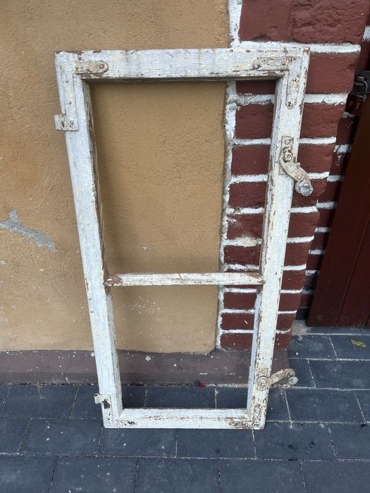 Drewniana rama okienna DIY rustykalna vintage na lustro prowansalska