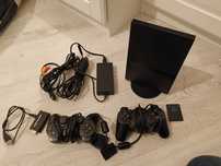 Konsola PS2, dwa pady, karta 8MB, kabel AV, konwerter PS2 to HDMI
