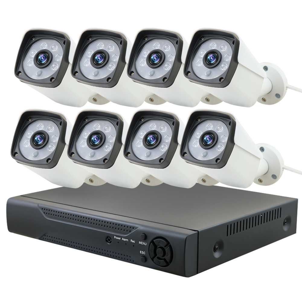 KIT sistema video vigilancia 8 cameras IP POE 8MP 4K ver no telemovel